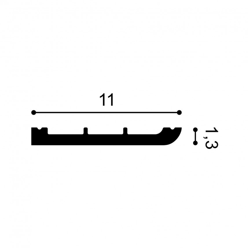 Uniwersalna listwa sufitowa ścienna przypodłogowa SX184 Orac Decor - 200 x 11 x 1,3 cm - przekrój