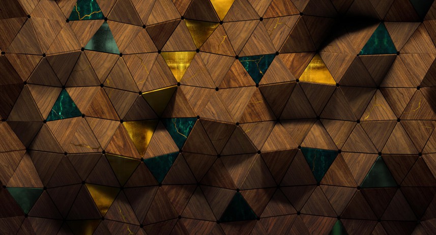 Fototapeta ścienna Wall of Madu Brown Metallic Gold - w tonacji brązowej