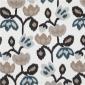 Tkanina zasłonowa i tapicerska z motywem kwiatowym - Boho Flowers 02 niebieski
