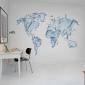 Fototapeta ścienna w tonacji niebieskiej z motywem mapy świata-Aranżacja