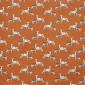 Tkanina zasłonowa z motywem zwierzęcym-jeleń na pomarańczowo rudym tle
