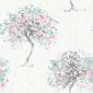 tapeta ścienna - Holden Kaleidoscope - wzór drzewa -  różowy - błękitny 