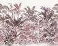 Tropikalne rośliny w tonacji różowo-fioletowej - fototapeta - wzór