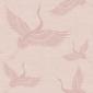 tapeta ścienna - latające żurawie - różowy