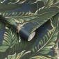 tapeta ścienna z palmy - zbliżenie - zielony i granatowy - Genesis 112017