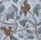tapeta ścienna - do pokoju dziecięcego - wiewiórki - 17982 - niebieski