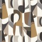 Tapeta ścienna L\'Atelier Assemblage - geometryczne wzory - biały i czekoladowy
