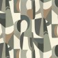Tapeta ścienna L\'Atelier Assemblage - geometryczne wzory - biały seledynowy - raport