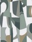 Tapeta ścienna L'Atelier Assemblage - geometryczne wzory - biały seledynowy - zbliżenie