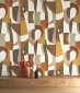 Tapeta ścienna L'Atelier Assemblage - geometryczne wzory - biały wielokolorowy - zdjęcie aranżacyjne