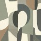 Tapeta ścienna L'Atelier Assemblage - geometryczne wzory - biały seledynowy - zbliżenie