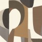 Tapeta ścienna L'Atelier Assemblage - geometryczne wzory - biały i czekoladowy - zdjęcie aranżacyjne